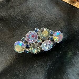 Elegant Silver Crystal Brooch